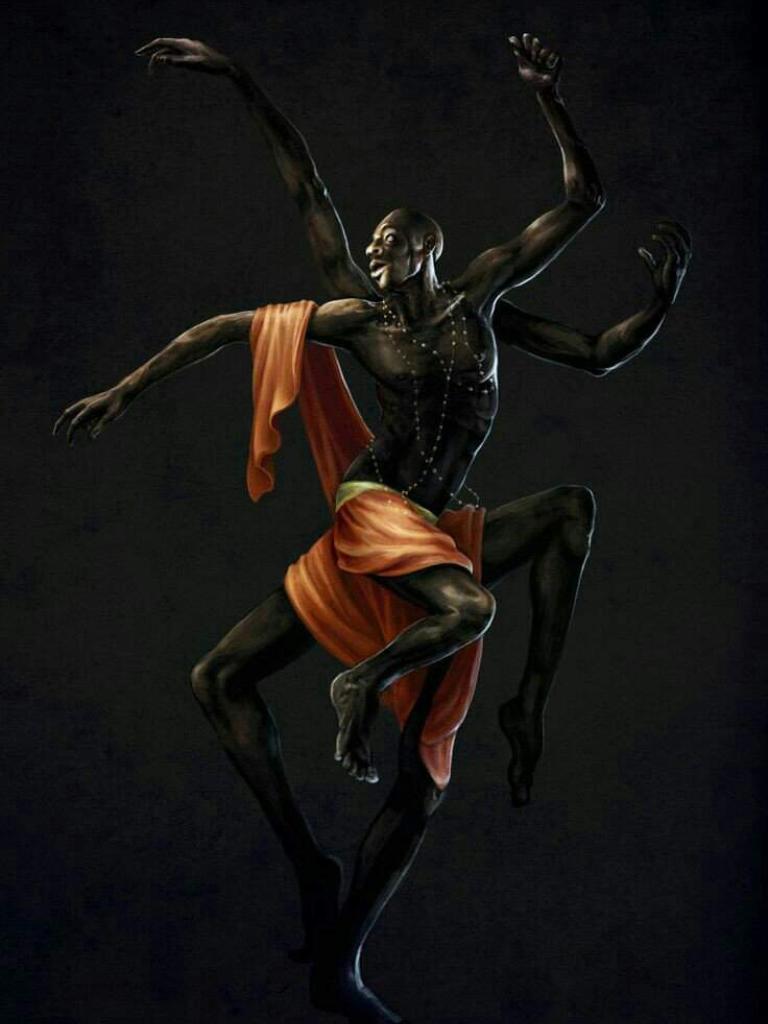 Osneysjc: African God/ Anansi/ full body/ gold/ four arms, four legs ...