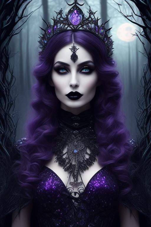 remote-crane993: beautiful gothic witch, wear crystal crown, beautiful ...