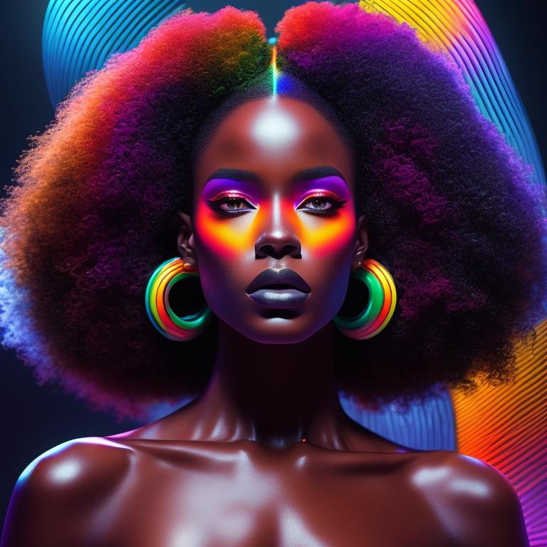 Max_Turbo: Rainbow Prada Fashion: Afro Babe