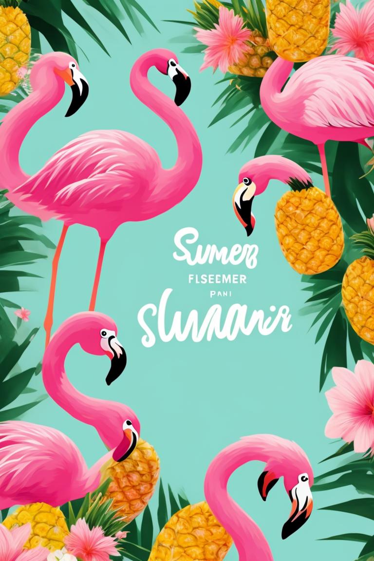 Drawing Wonderland: Flamingos, Tropical Graphic by AME · Creative Fabrica
