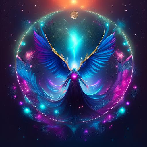 A mesmerizing galaxy-themed phoenix with purple and gold flaming feathers  and a sea of stars in the background reflected in its eyes drawn in a cute  anime style on Craiyon