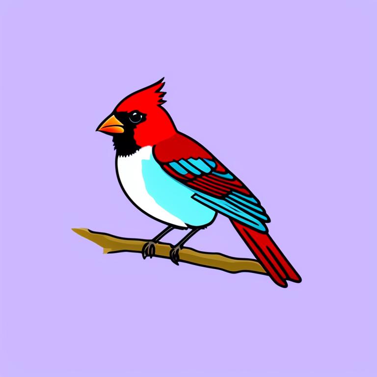 Cute Cardinal Drawing