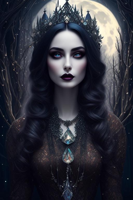 dreary-wren426: beautiful gothic witch, wear crystal crown, beautiful ...
