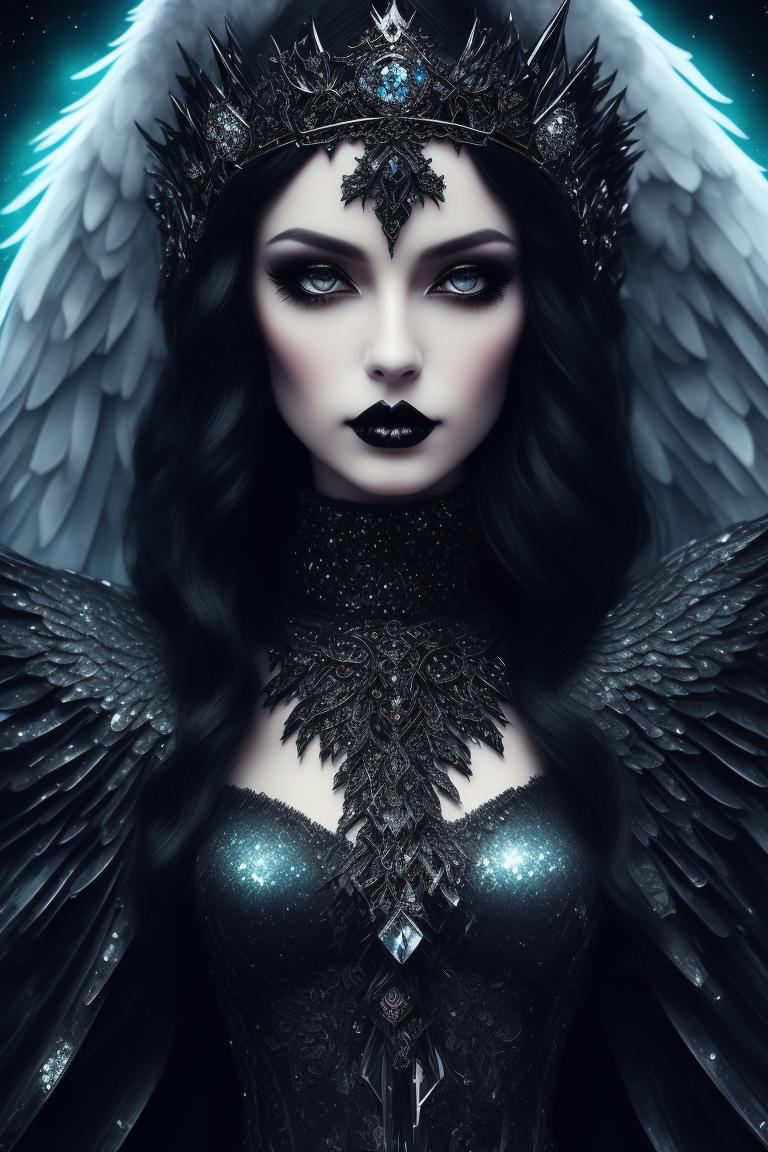 fickle-loris892: beautiful dark angel, gothic style, wear crystal crown ...