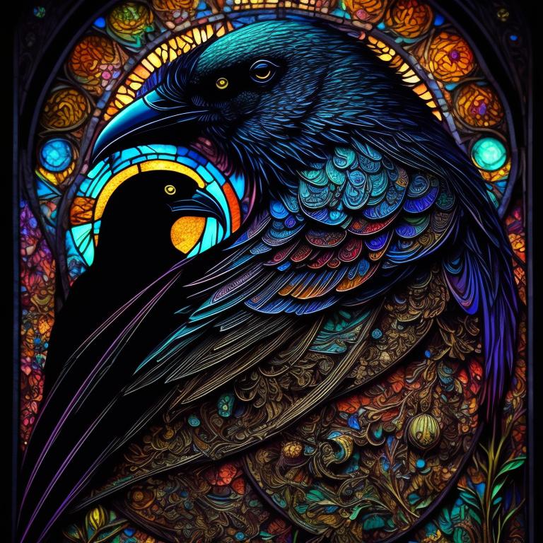 edible-crow416: Fantasy, raven and moon, triadic color palette