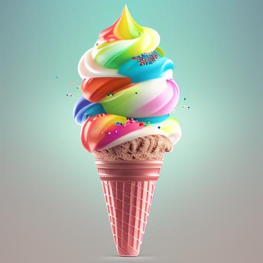 moralturtle525 3d computer rendered image of an ice cream cone with