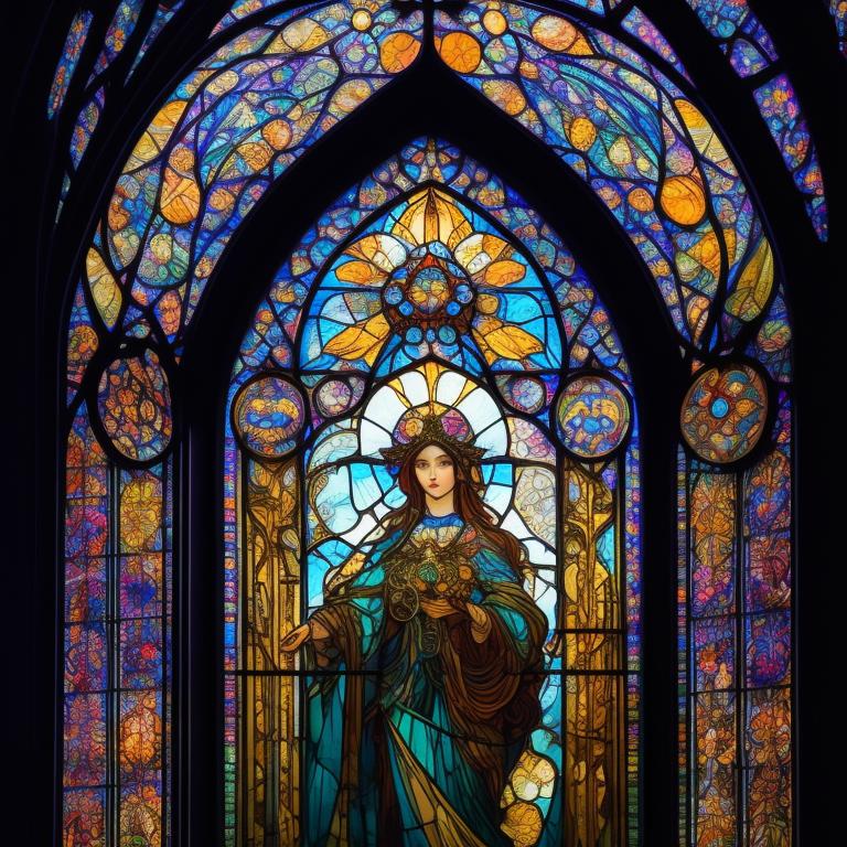 moralturtle525 Nouveau pretty witch stained glass cathedral, alphonse