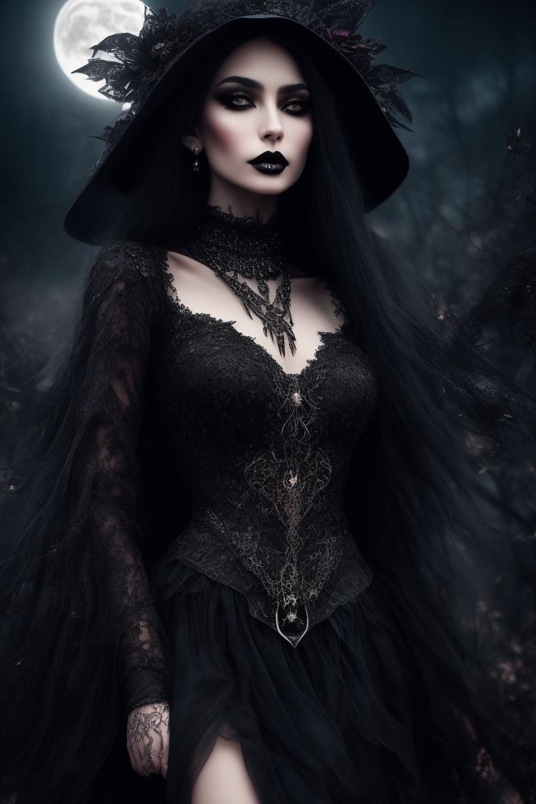 dead-manatee675: beautiful gothic witch wearing beautiful black dress ...