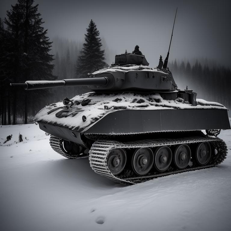 fearful-gnu863: tiger two tank pushing through the snow