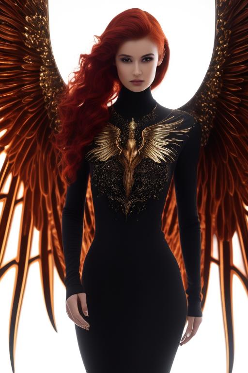 Magnificent Highly Detailed Image of Black & Gold Angel Wings