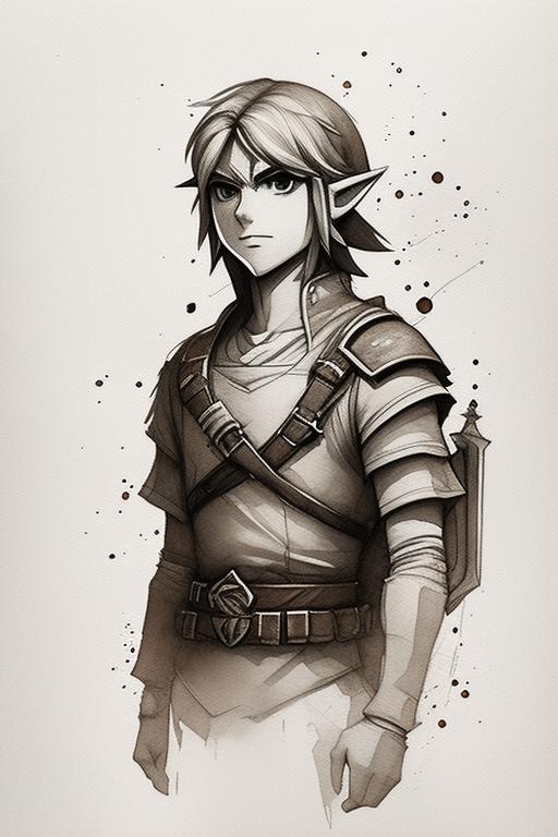 The Legend of Zelda Link's Intricate Portrait · Creative Fabrica