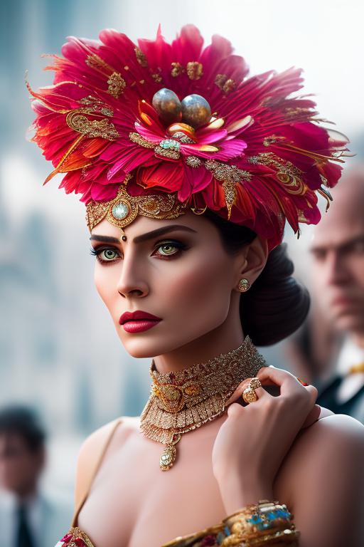 slim-cat957: A solitary woman adorned in exquisite jewels.