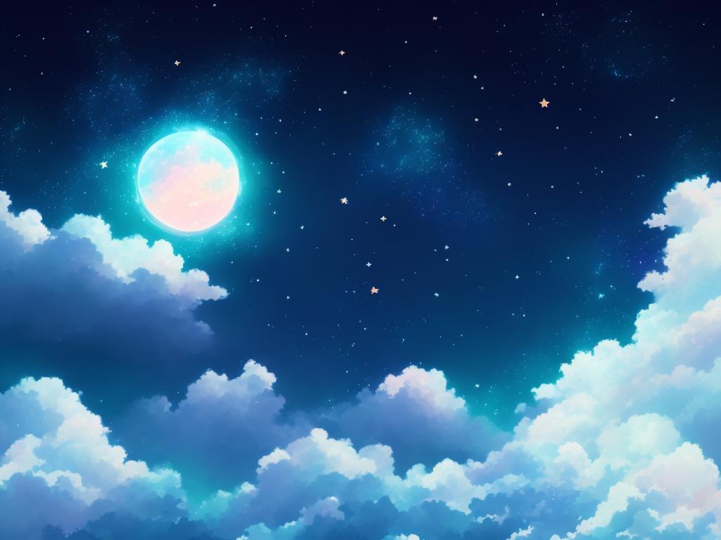 light-salmon411: Anime style night sky with stars and clouds background