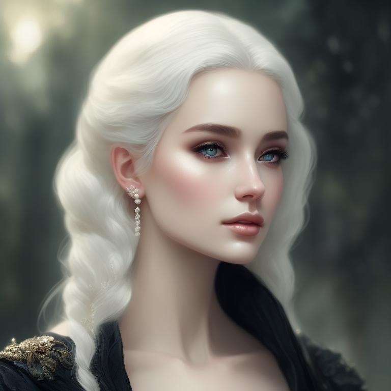 teadrinker: a young womain with white blonde hair. beautiful. serene ...