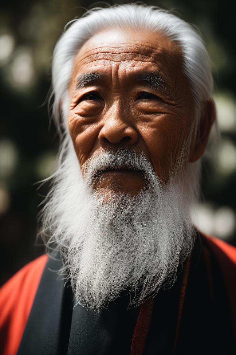 deardolphin887 portrait of an Old Chinese Kung Fu master with long