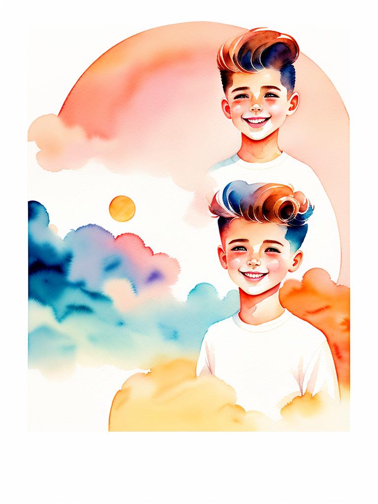 crooked-owl567: a handsome boy with quiff hair is smiling brightly the sky