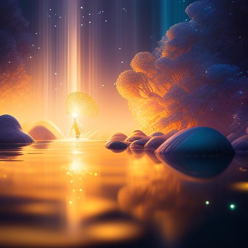 dry-narwhal382: Happy human spirit emitting light ripples