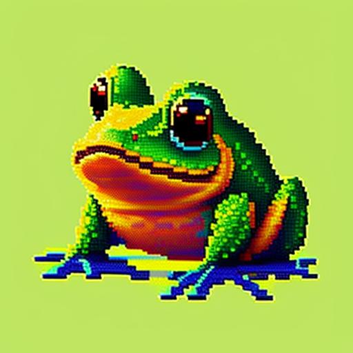 mikeelf: green hand drawn pixelated frog toad made of green tomatoes ...