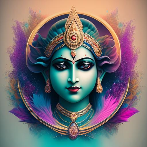 sad-porpoise995: Design a stunning 3D avatar of Krishna as a fierce ...