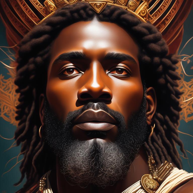 acidic-goat178: A majestic portrait of a melanin Jesus, with a regal ...