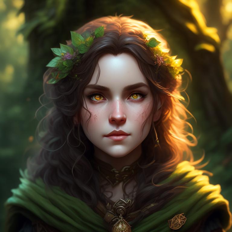 nerdy.cat.mum: halfling hobbit druid witch female with long curly brown ...