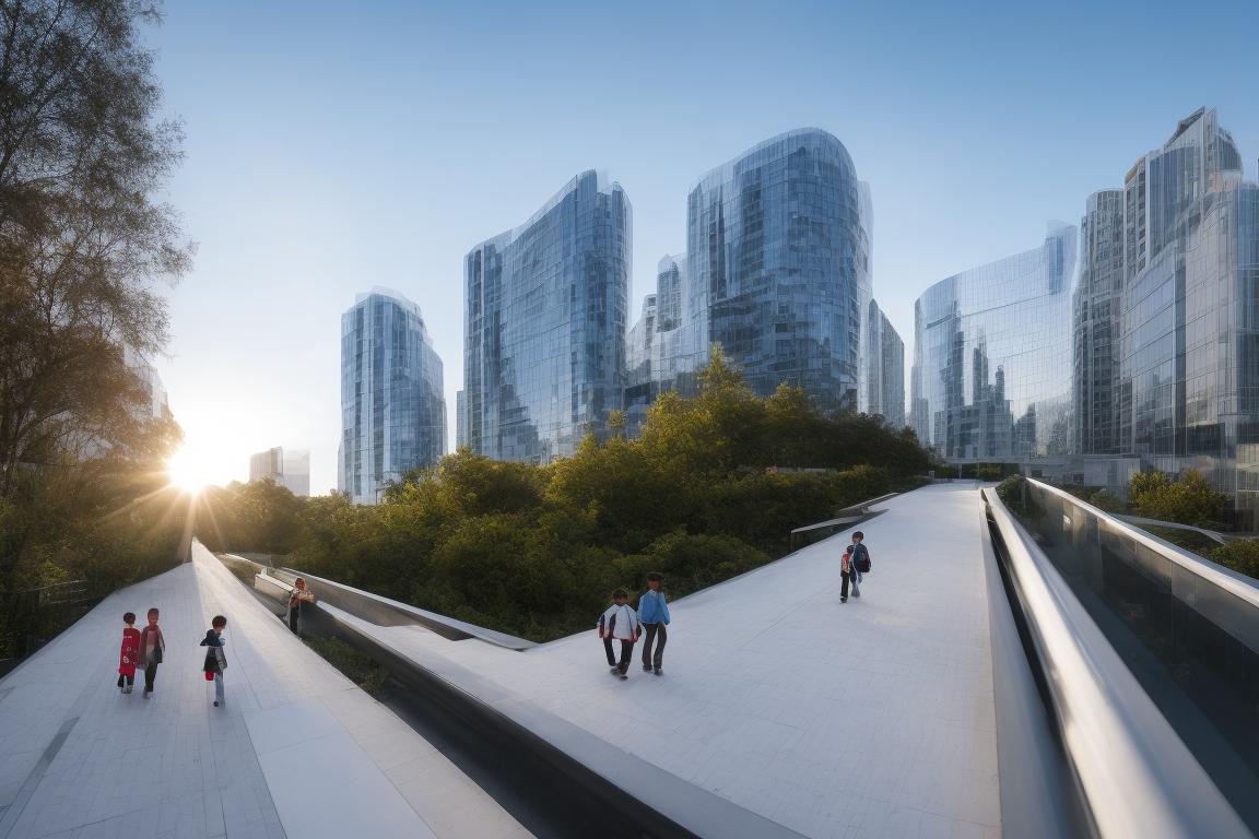 high-rail466: utopian city with tall buildings made out of white marble ...