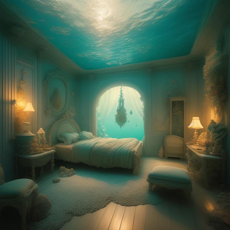 KT1973 vintage bedroom under the sea