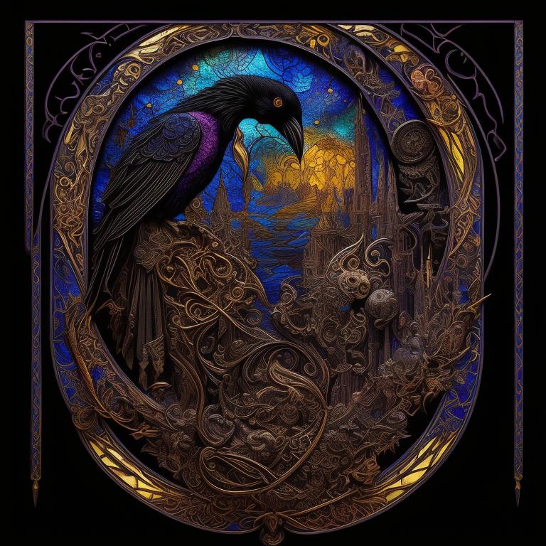 Edible-crow416: Fantasy Book Cover, Witchcraft, Raven, Triadic Color 