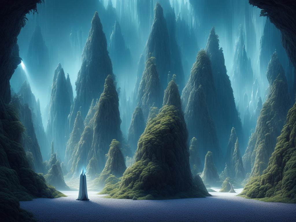 fine-llama668: mysterious alien cave with central light beam coming ...