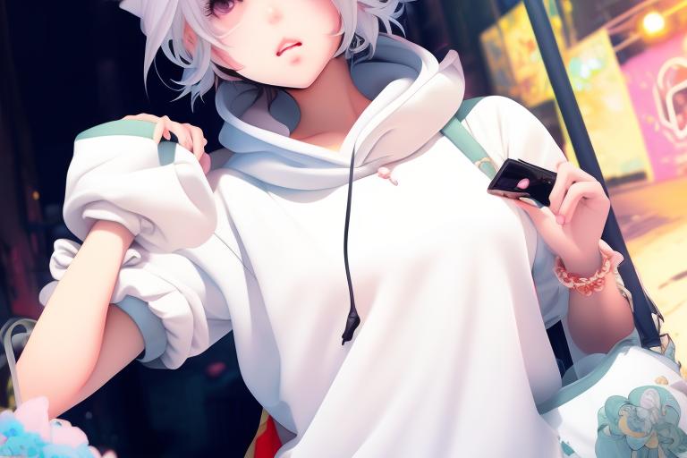 deadly-tiger107: Cute background with 1 cute femboy with white hair wearing  a hoodie