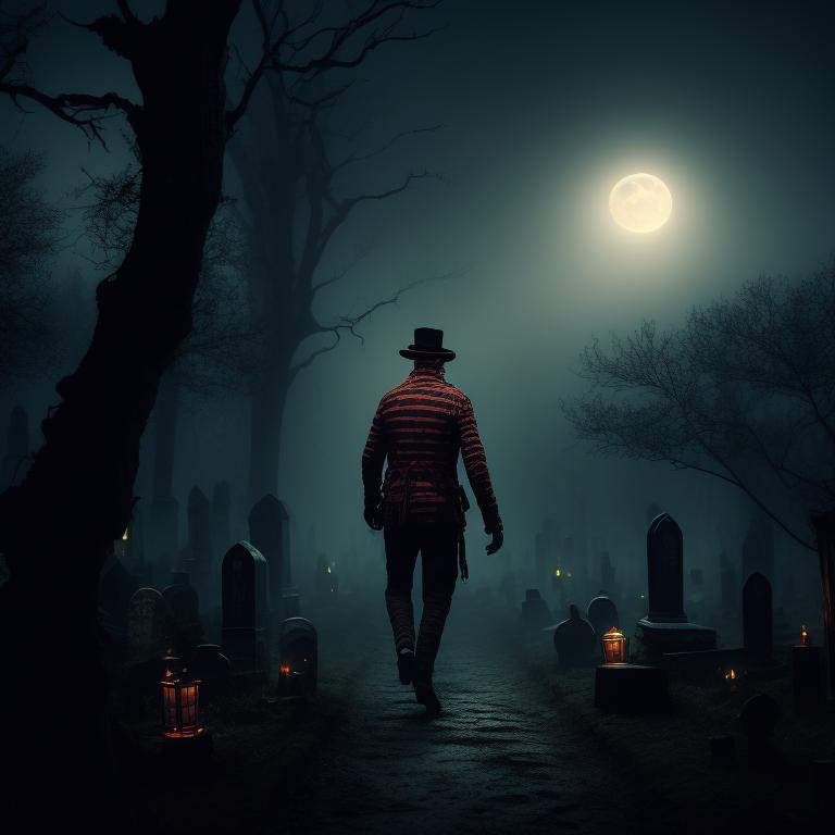 thiccFlair Freddy Krueger running with a serious look on his face