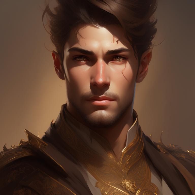 prompthunt: half body portrait of a handsome brunette male elven