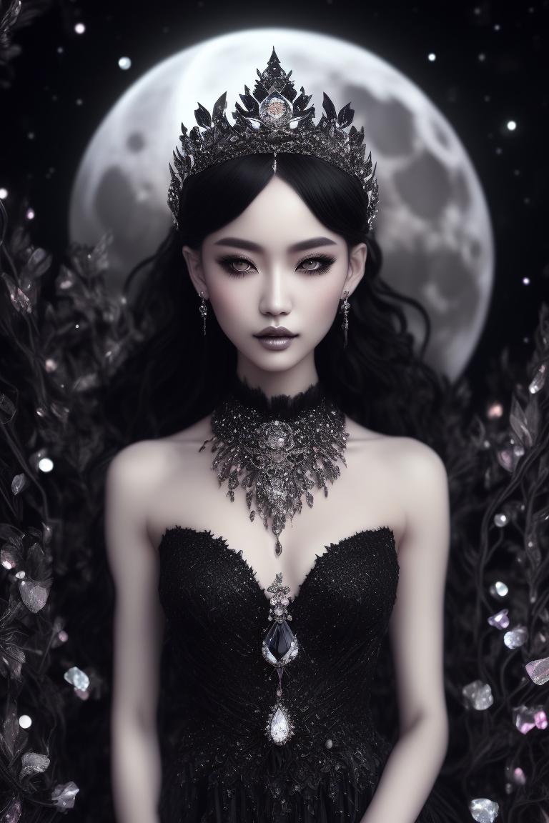 dead-manatee675: beautiful moon goddess wearing beautiful black dress ...