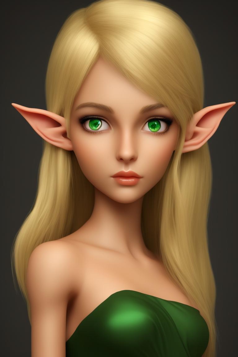 cool-meerkat445: beautiful female elf with green eyes