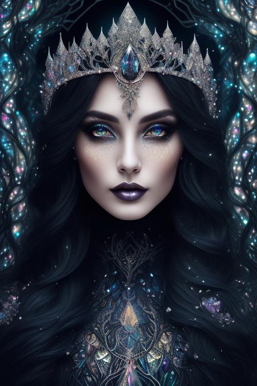 mellow-viper424: beautiful mystic witch, wear crystal crown, beautiful ...