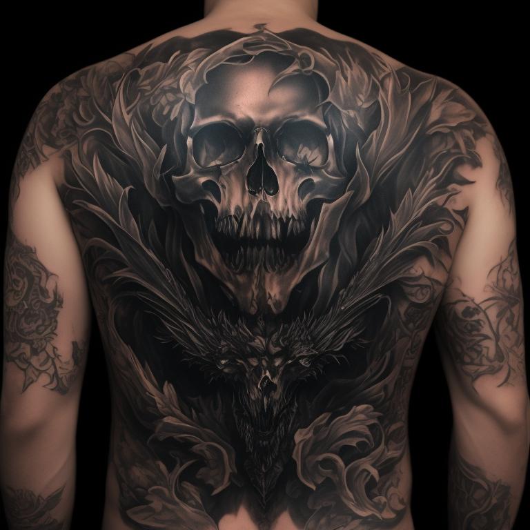 lazy-emu388: Vampire skull and dragon skull tattoo, Enhanced graphical ...