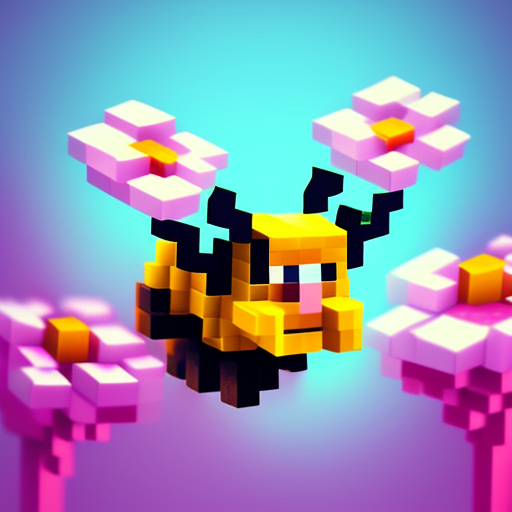 soulfur The bee from the minecraft pollinates flowers