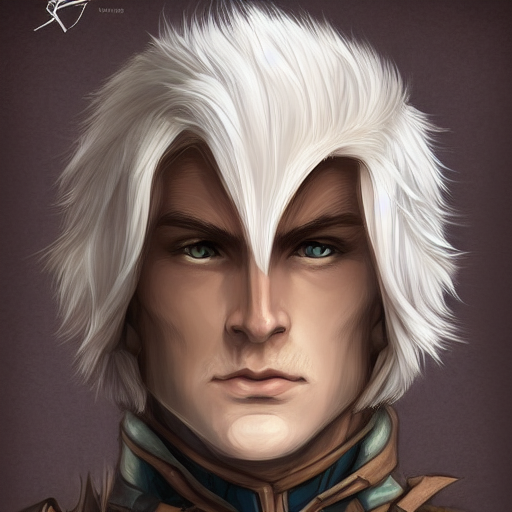 asdasdasdad: portrait of male elven ranger with, blue eyes, very short ...