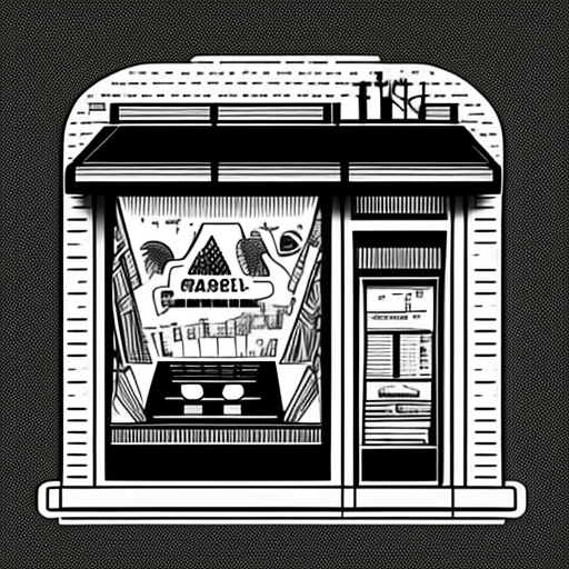 storefront illustration black and white
