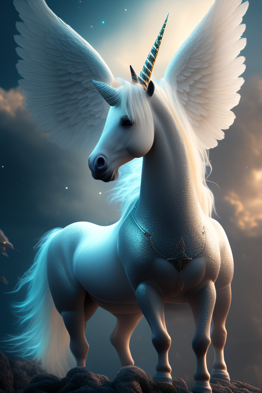 pastel-skunk778: Unicorn with huge furry angel wings