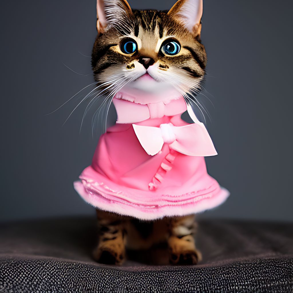 Cat in outlet pink dress