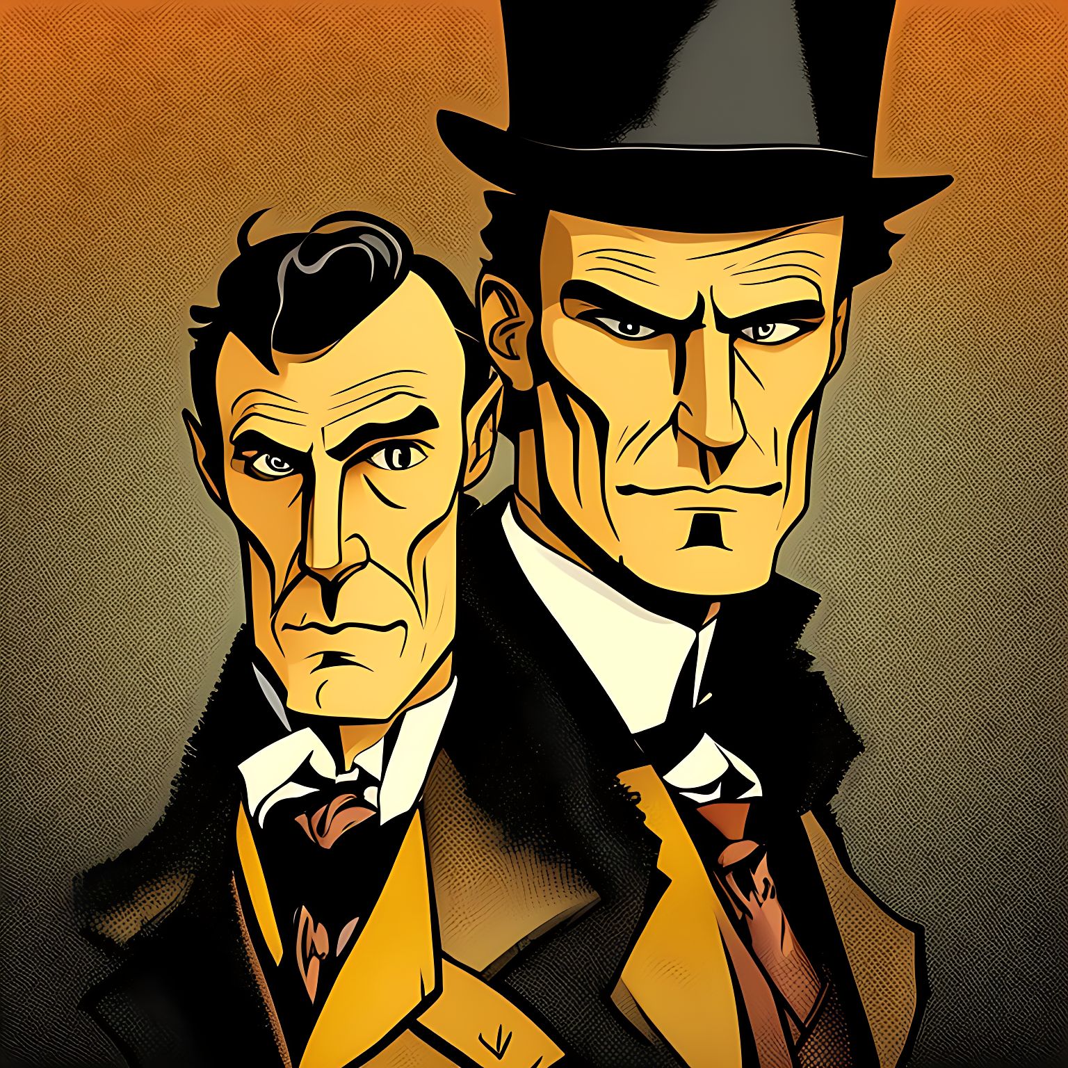jaysonlynn1: create a cartoon of sherlock holmes in the style of vaughn bodē