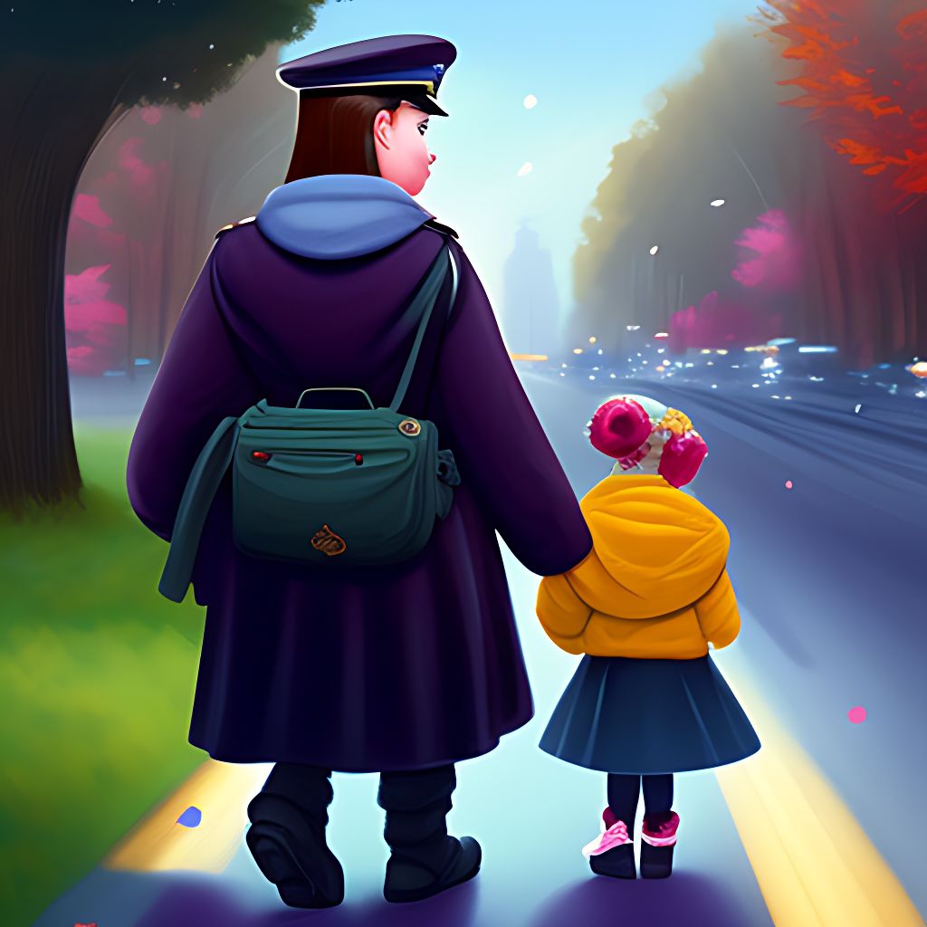 creative-cat70: illustration about a blind princess trying to cross the road  with her service dog