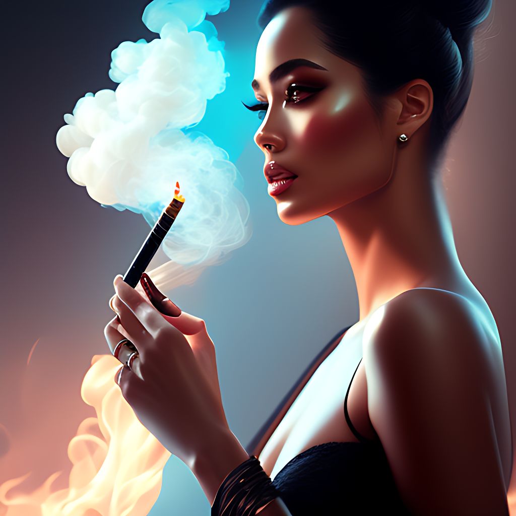 torichambers A sexy model smoking with a cigarette holder