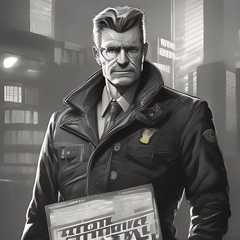 KOPF-KI-NO: commissioner Gordon, (4k police background)