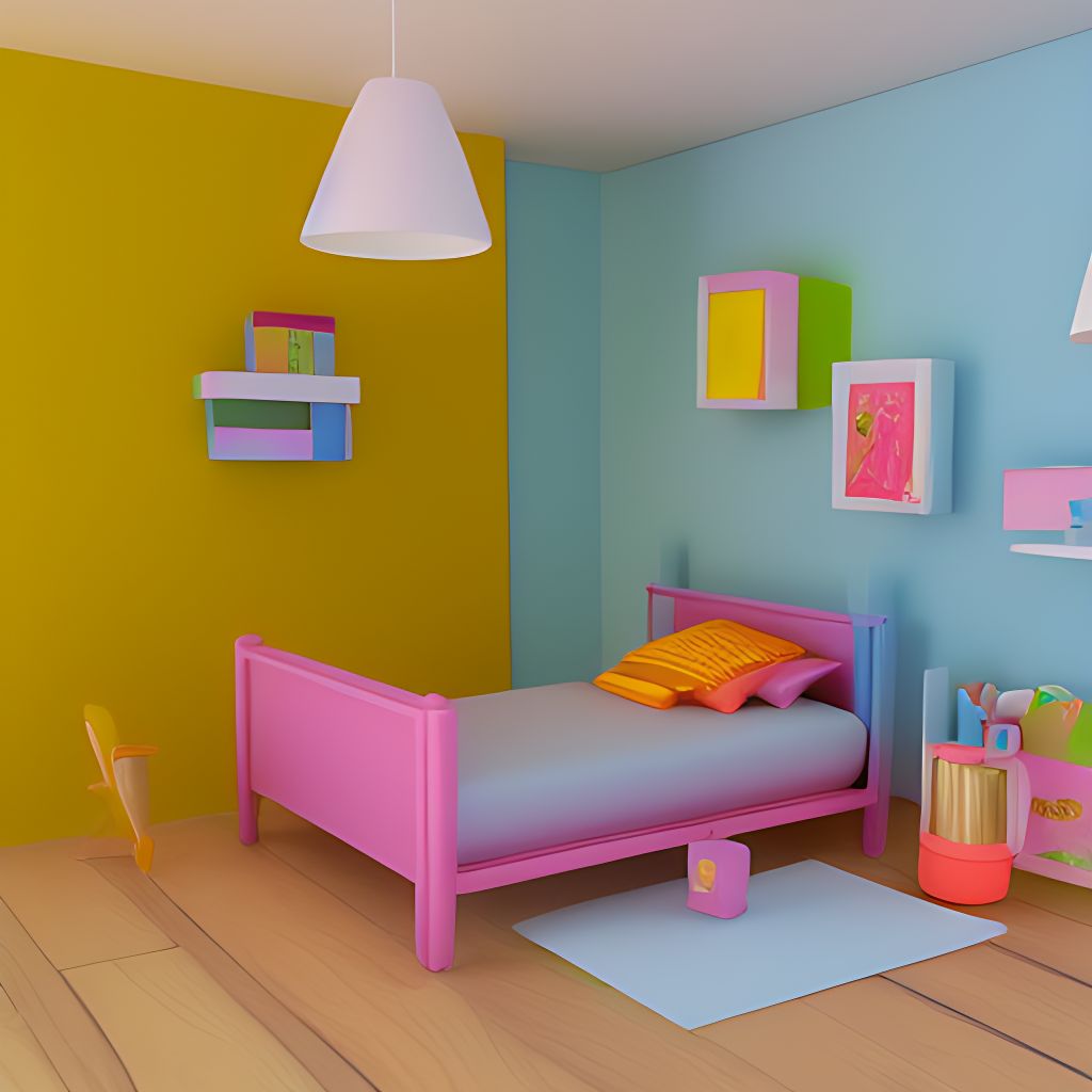 pastpanda508 a children bedroom with colourful furniture