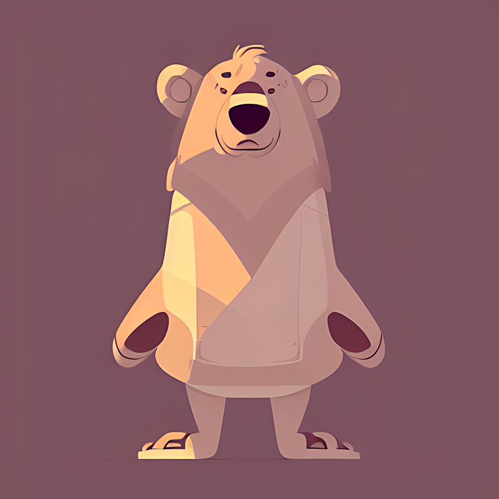 Brown Bear Cartoon Standing 