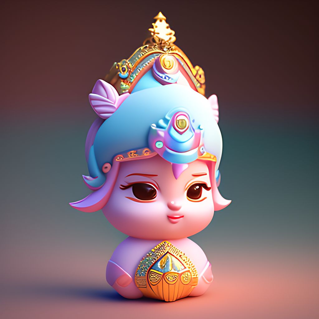 messy-shrew519: Tiny Lord Murugan statute, soft lighting, soft pastel  colors, 3d icon clay render, blender 3d, pastel background