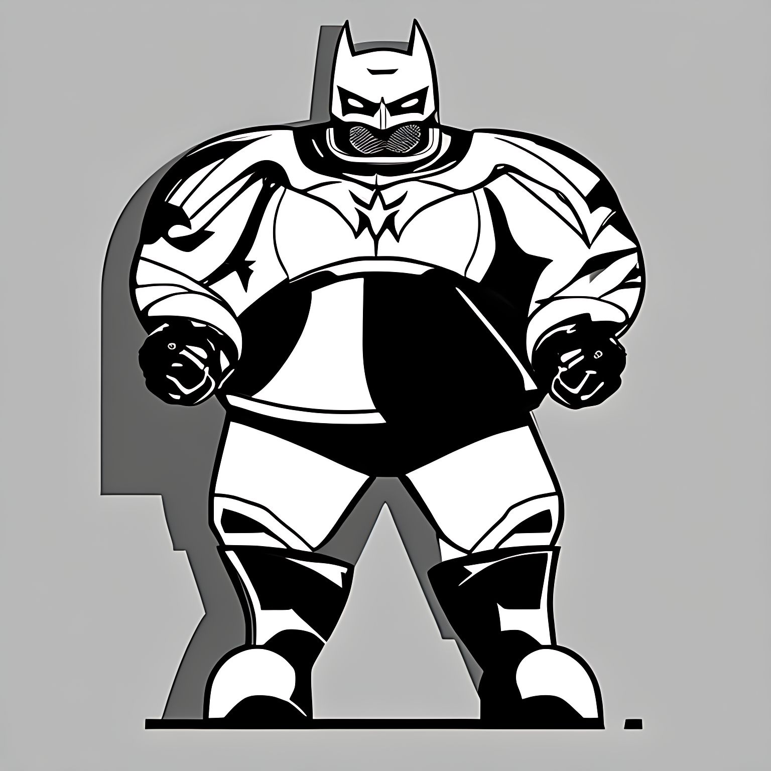 f: batman as a overweight professional wrestler