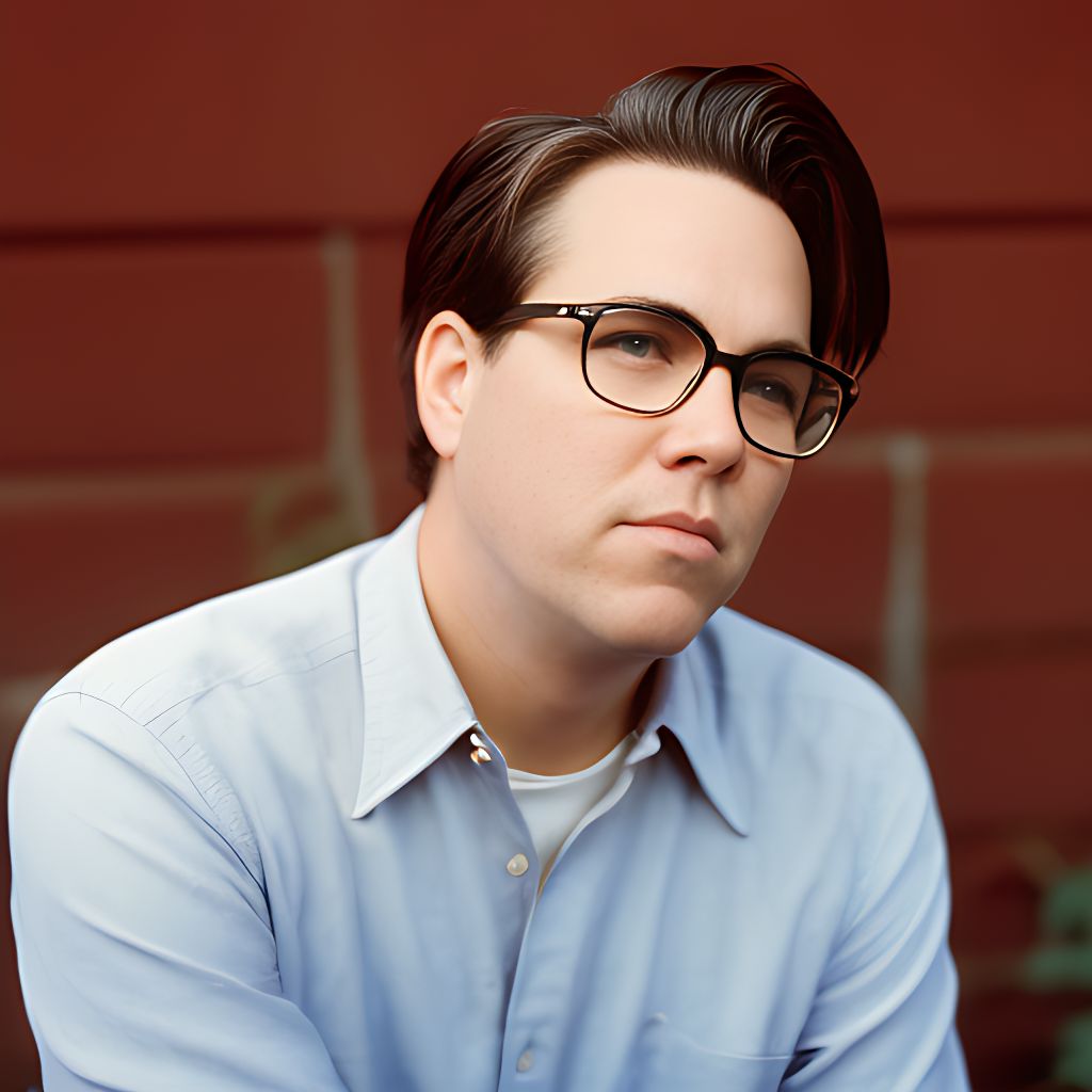 jimmyeatpod hyperrealistic portrait of Tom Linton of Jimmy Eat World